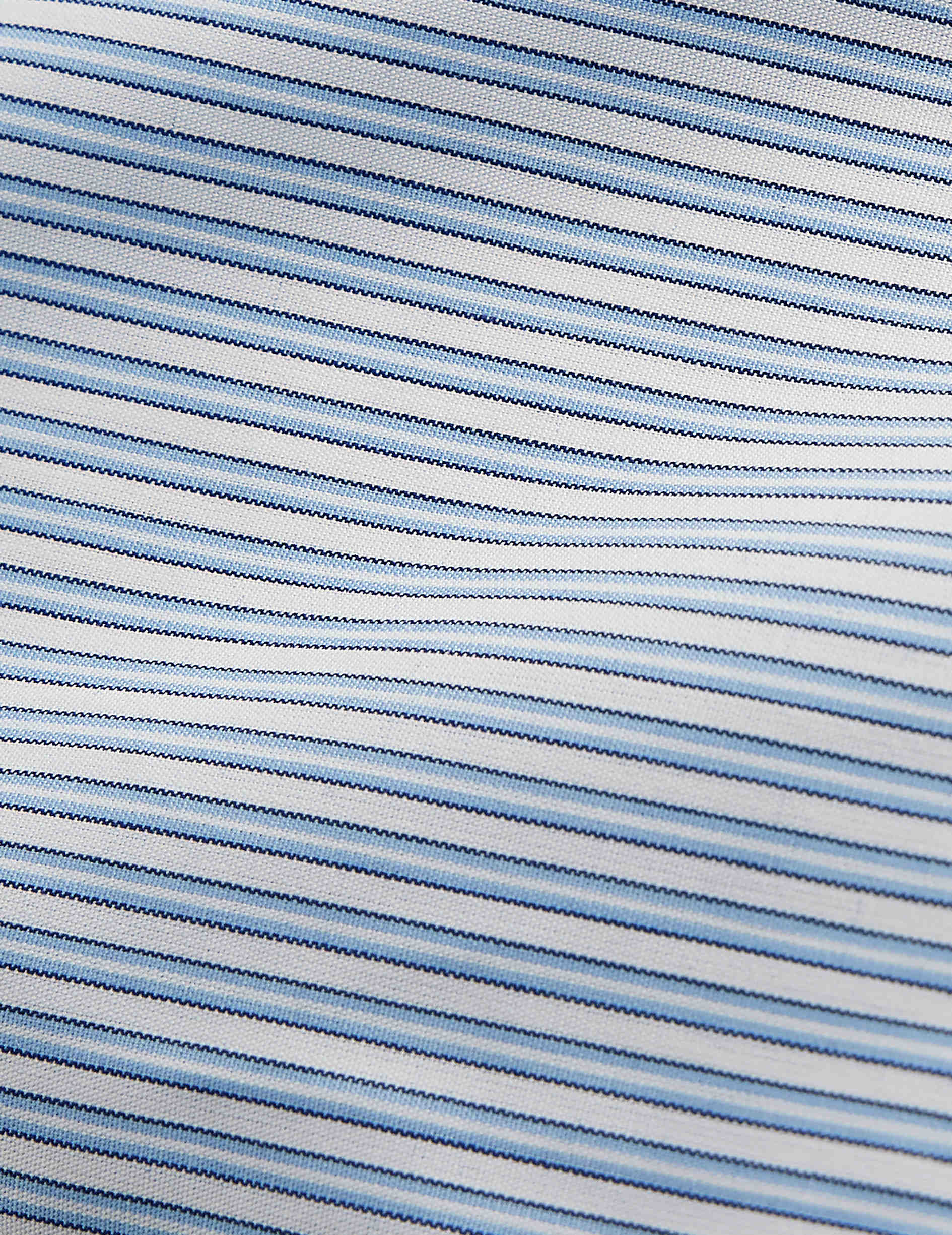 Chemise semi-ajustée Voyage rayée bleue – Image 2