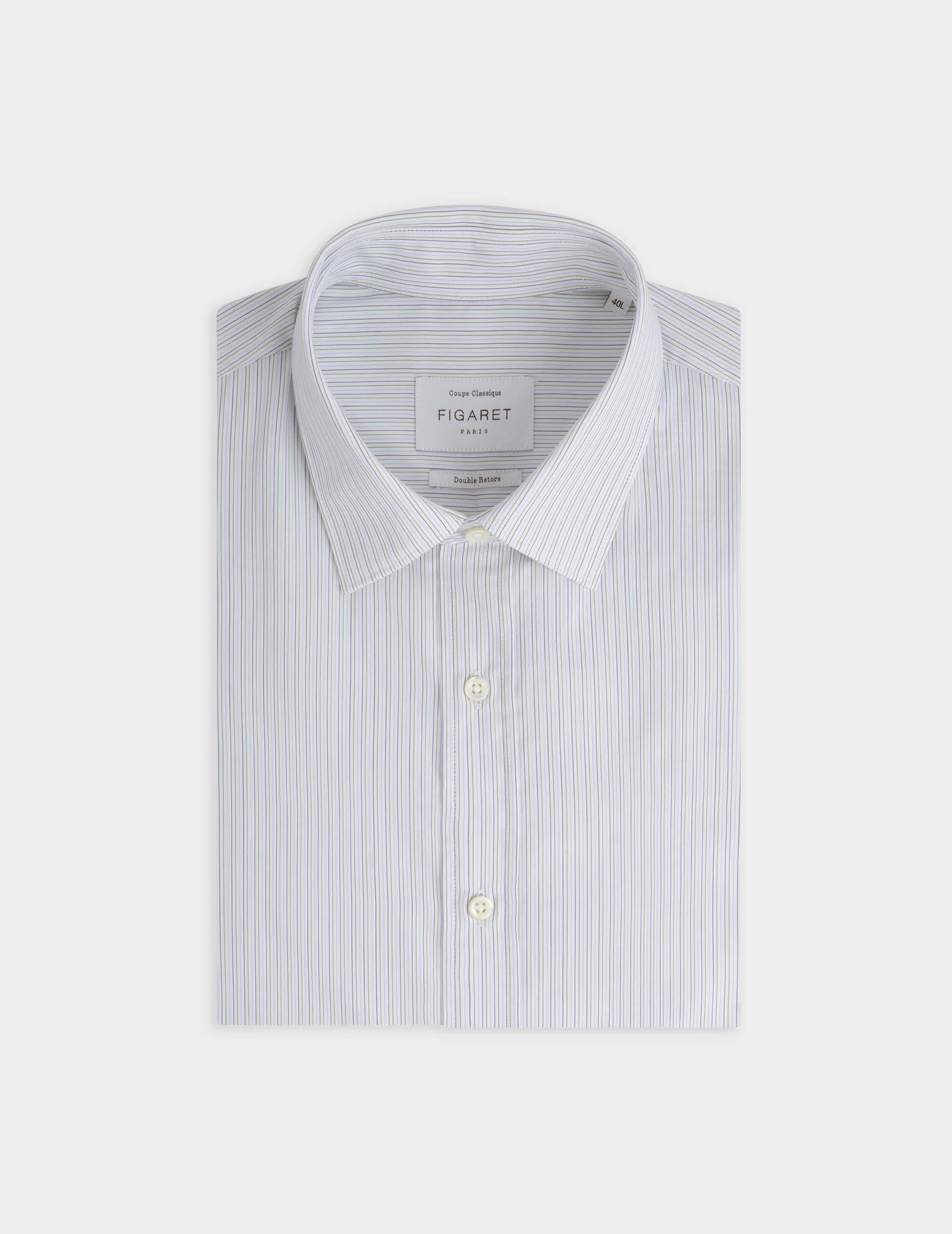 Chemise classique rayée bleue et verte