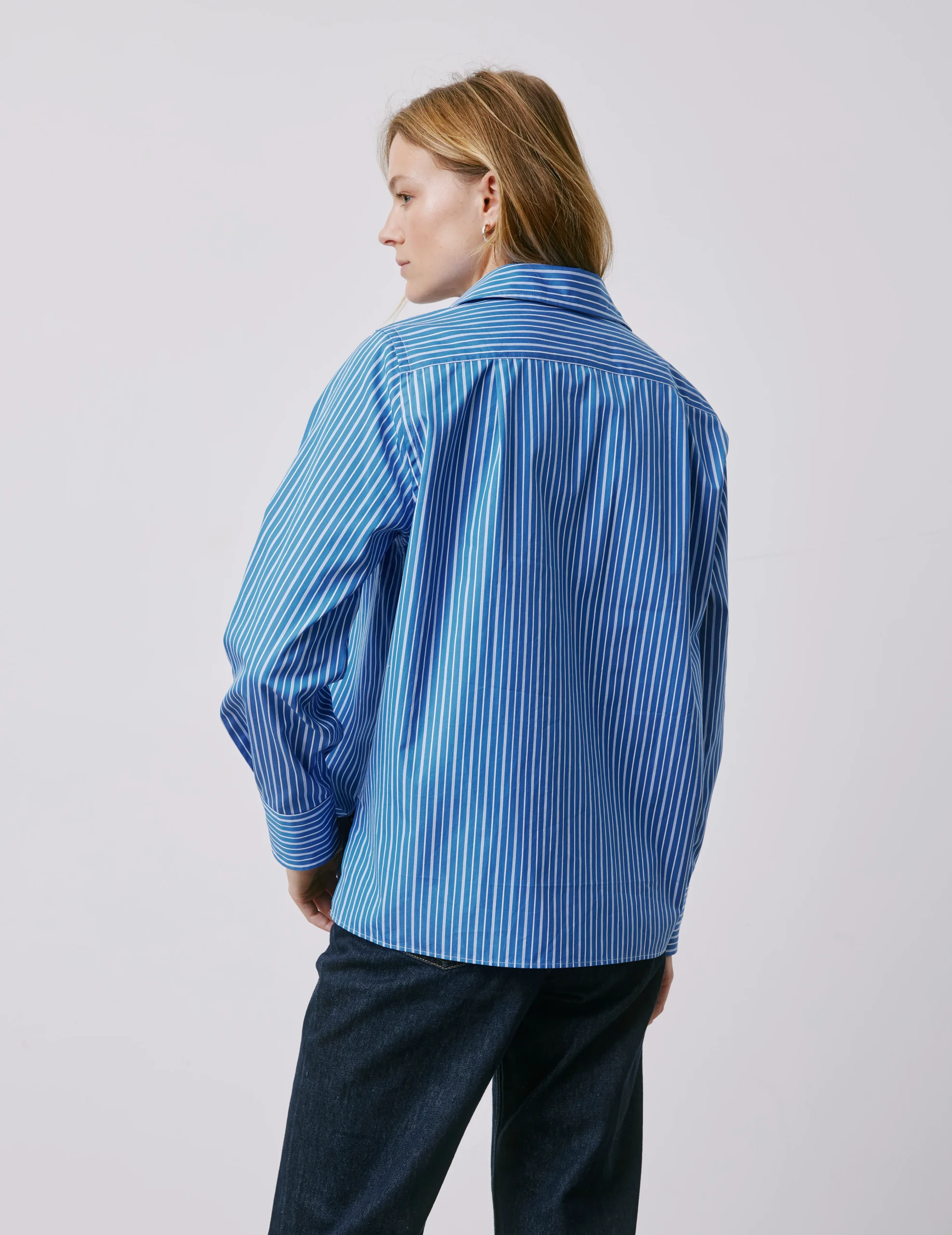 Chemise Meryl rayée bleue – Image 3