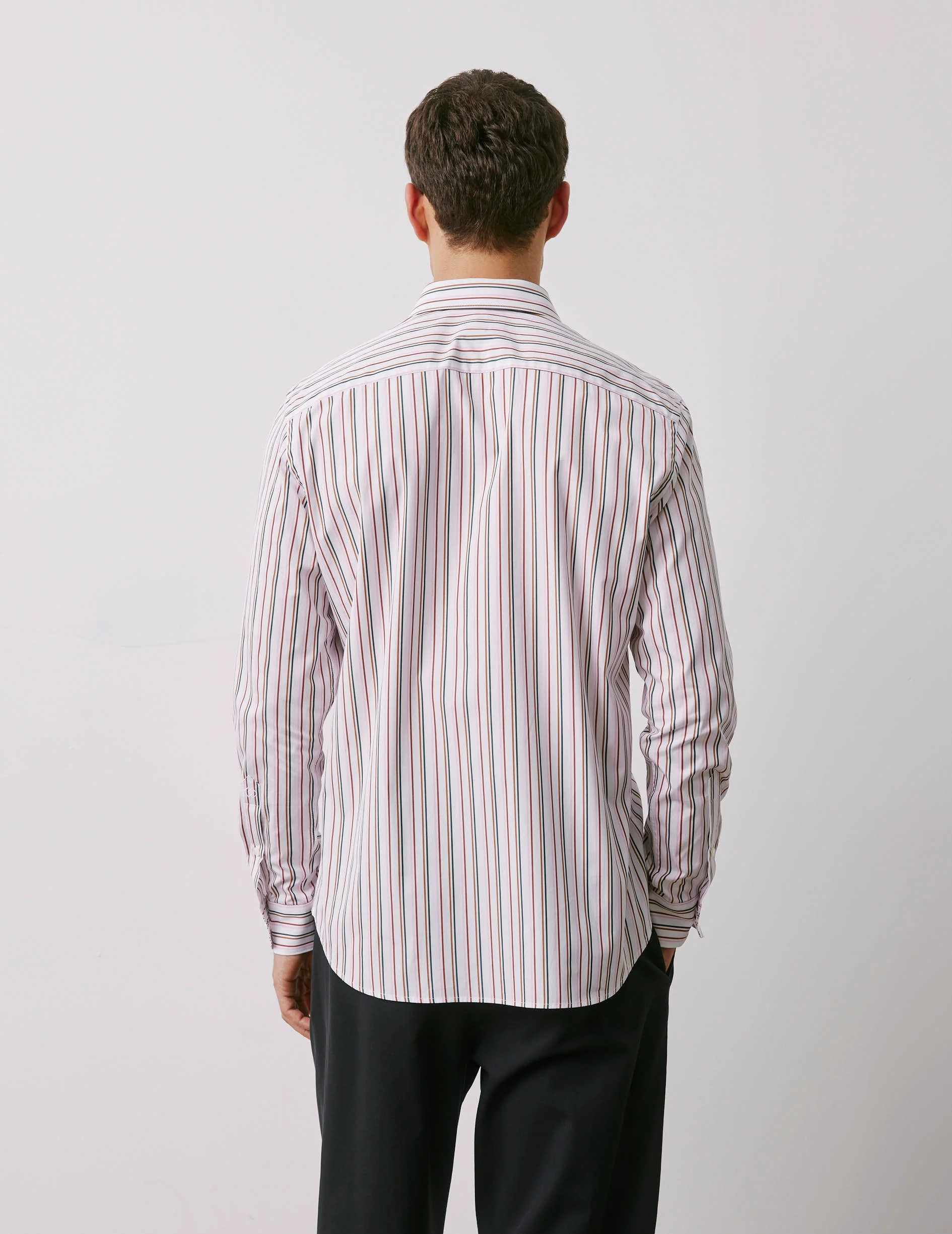 Chemise semi-ajustée rayée rose – Image 4