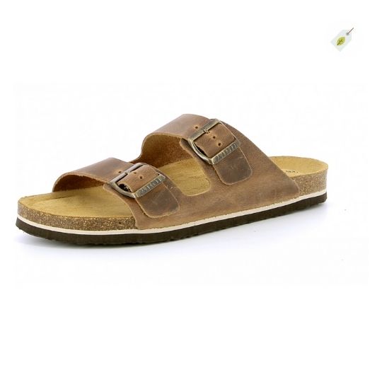 PLAKTON – Nu-pieds BARNA en cuir Roble