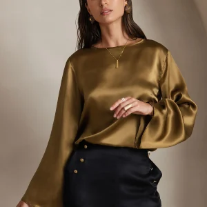 19Momme Soie Relax Longues Manches Blouse
