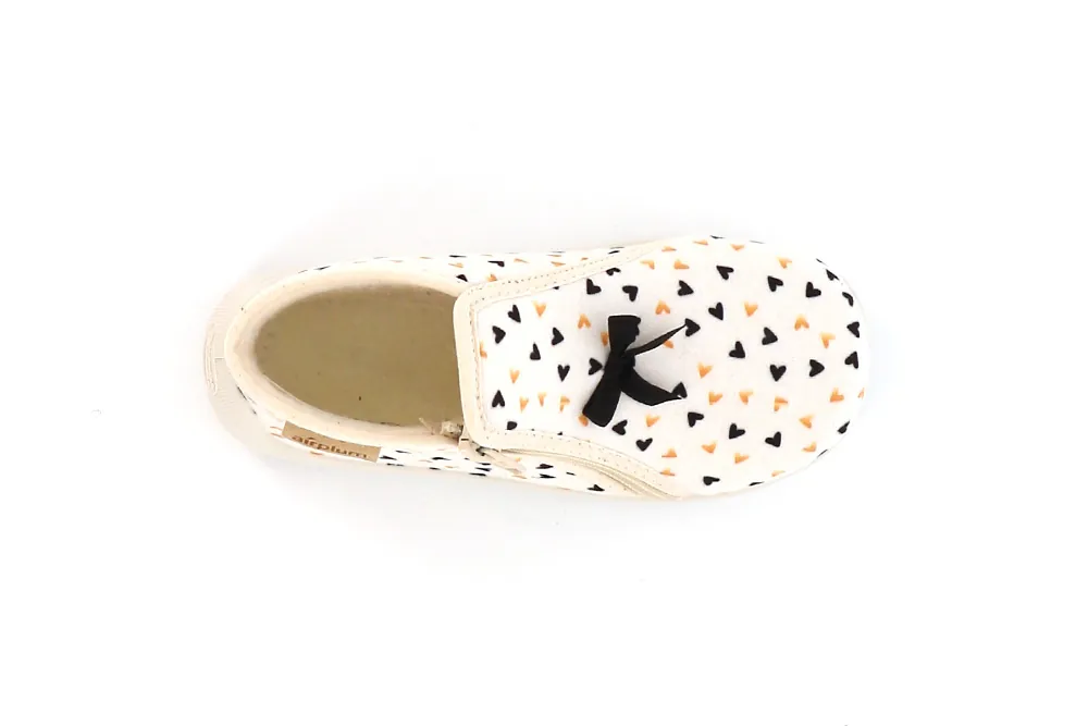 Chausson petite fille à cœur Amorette blanc