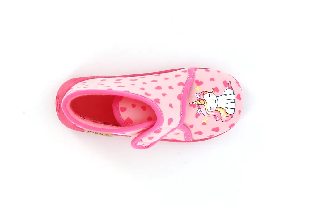 Chausson rose licorne fille Arcadie