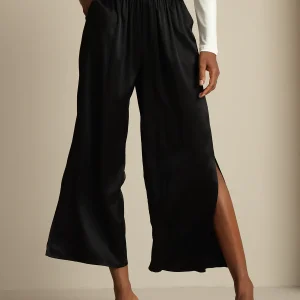 19Momme Pantalons en soie sexy et à la mode avec fentes latérales