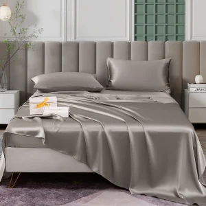 25Momme 4pièces soie 1x Drap housse+1x Draps Plat+2x taies d‘oreiller