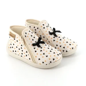 Chausson petite fille à cœur Amorette blanc