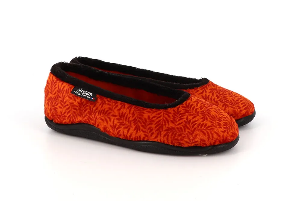 Chaussons ballerine velours femme ZENAMBRE orange