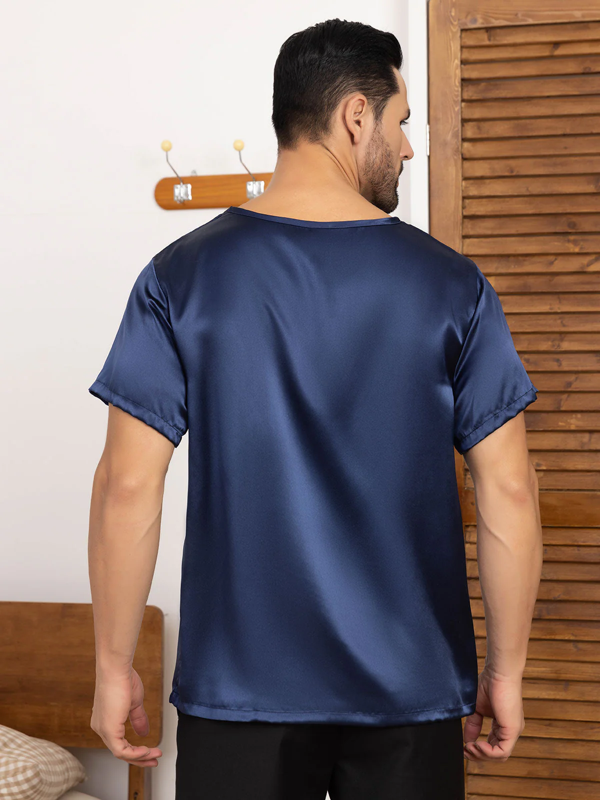 Homme Tee T-Shirt Pure Soie Manches courtes