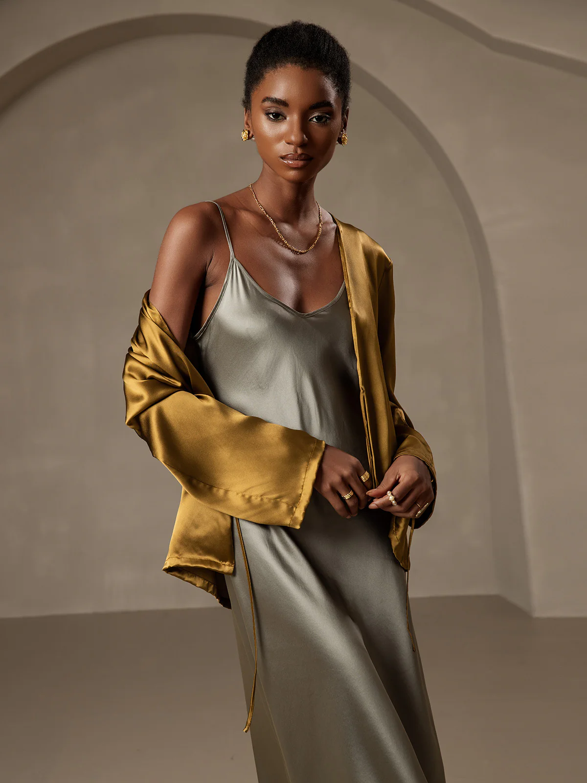 19Momme Soie Décontracté Nouer Cardigan – Image 6