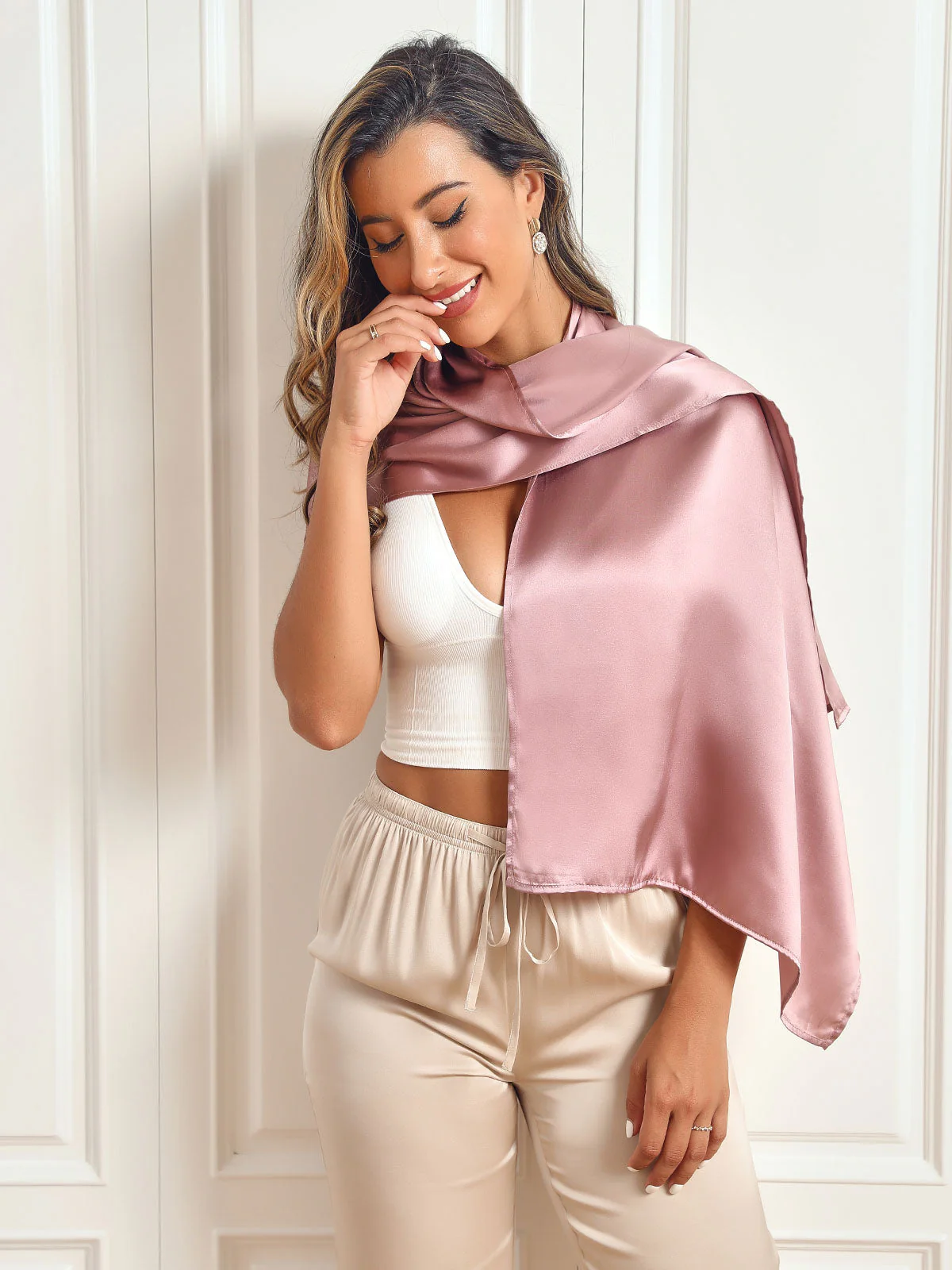 Pure Soie Rectangle Long Foulard/Châle 170x53cm / 67 – Image 7