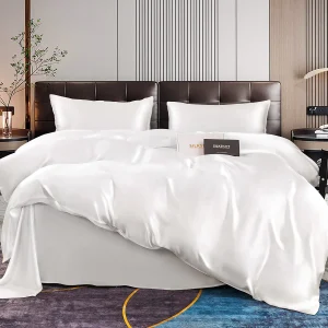 22Momme 4Pcs Housse de couette+Taie d‘oreiller + Draps Plat