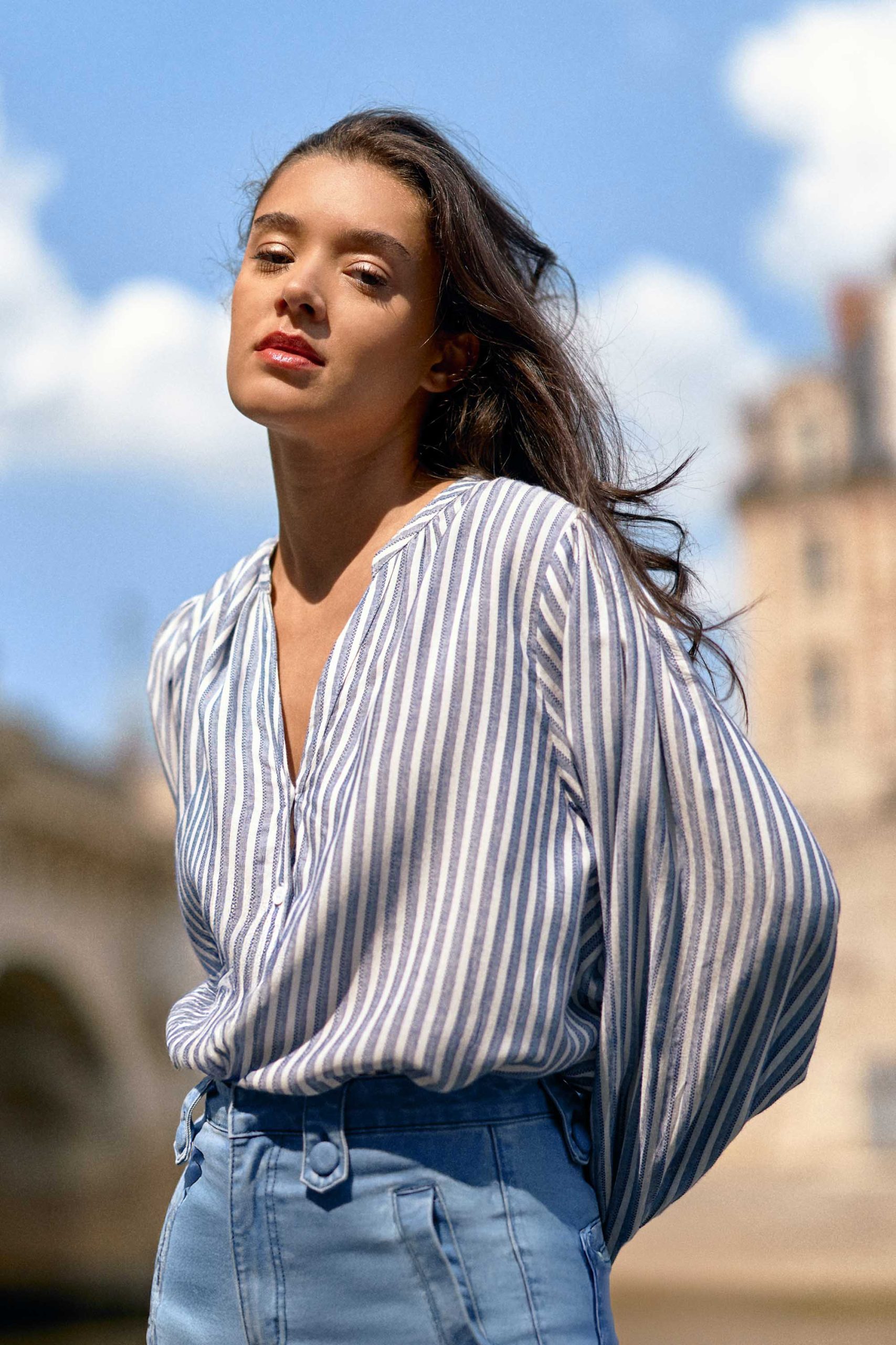 Blouse rayée bleue - Caisy – Image 2