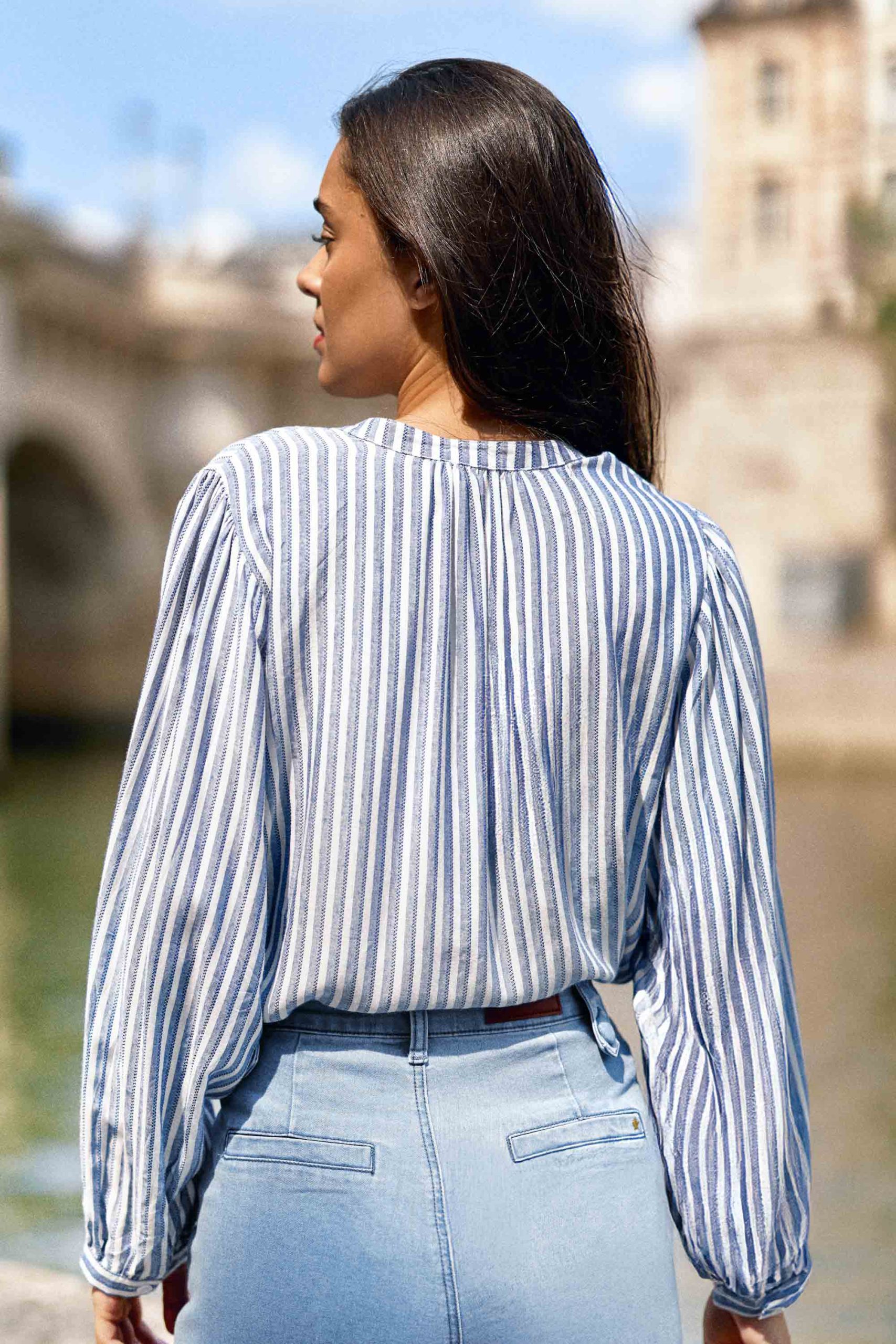 Blouse rayée bleue - Caisy – Image 4