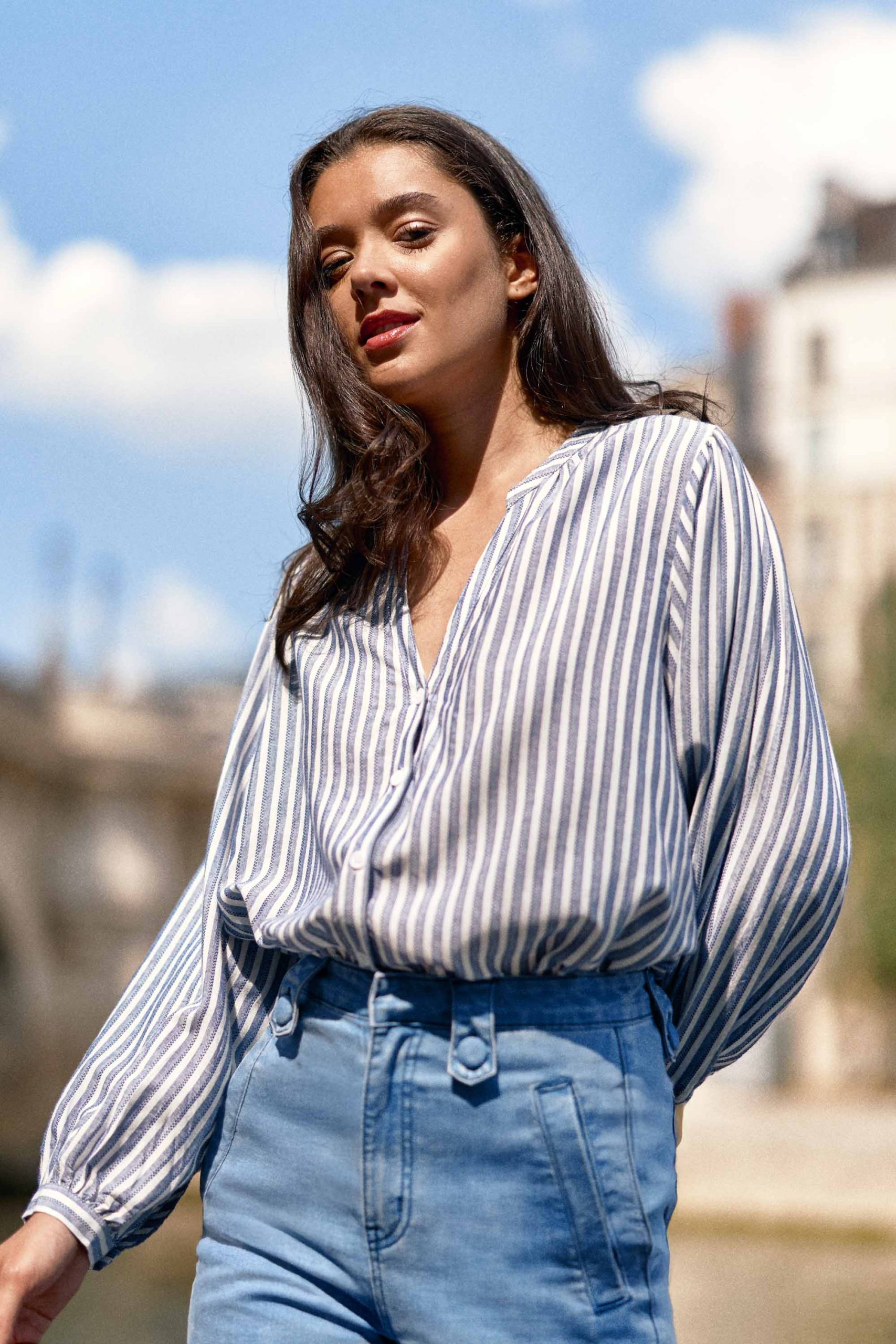 Blouse rayée bleue - Caisy