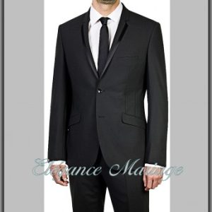 Costume de marié avec col biais satin