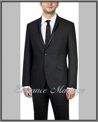 Costume de marié avec col biais satin