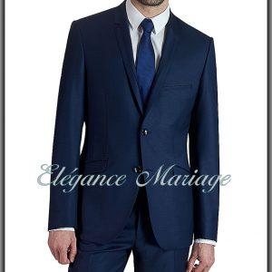 Costume de marié cintré col fantaisie bleu