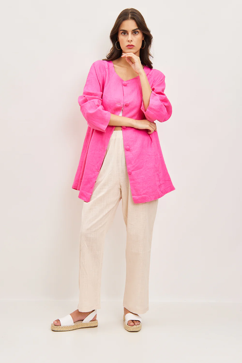 Veste unie à boutons