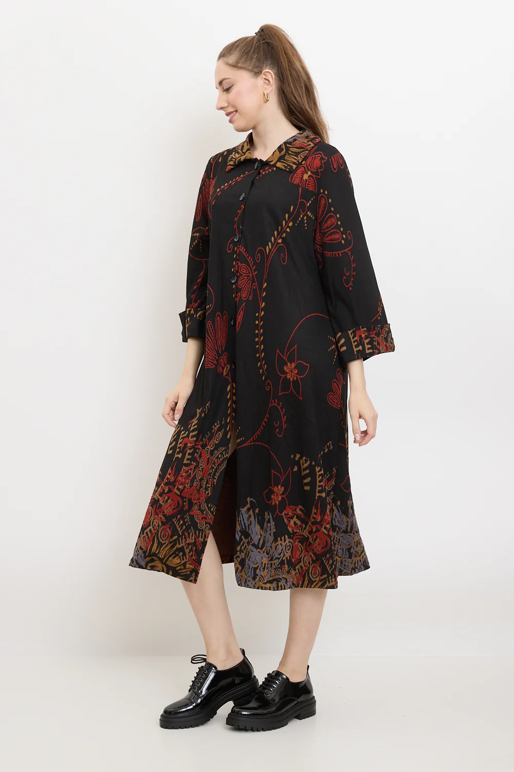 Manteau à motifs fleurs sauvages
