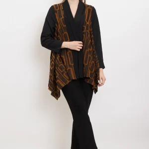 Veste à motifs rectangles reliés