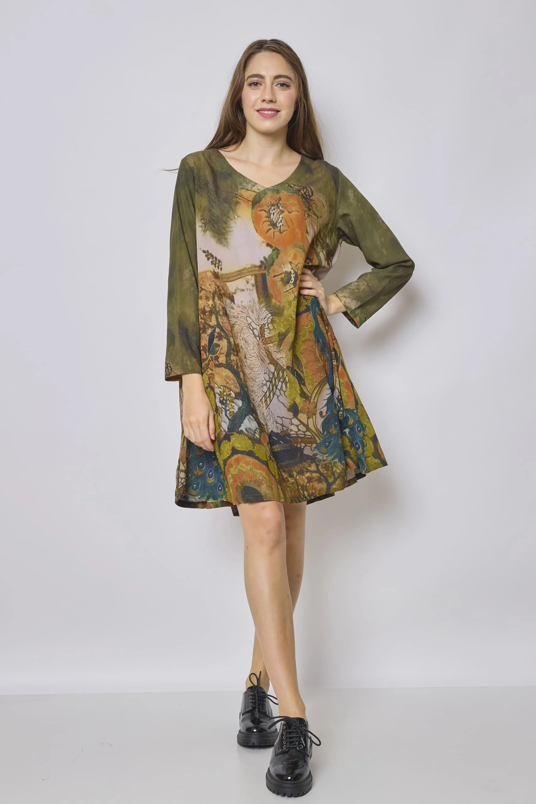 Robe fleurie verte – Image 2