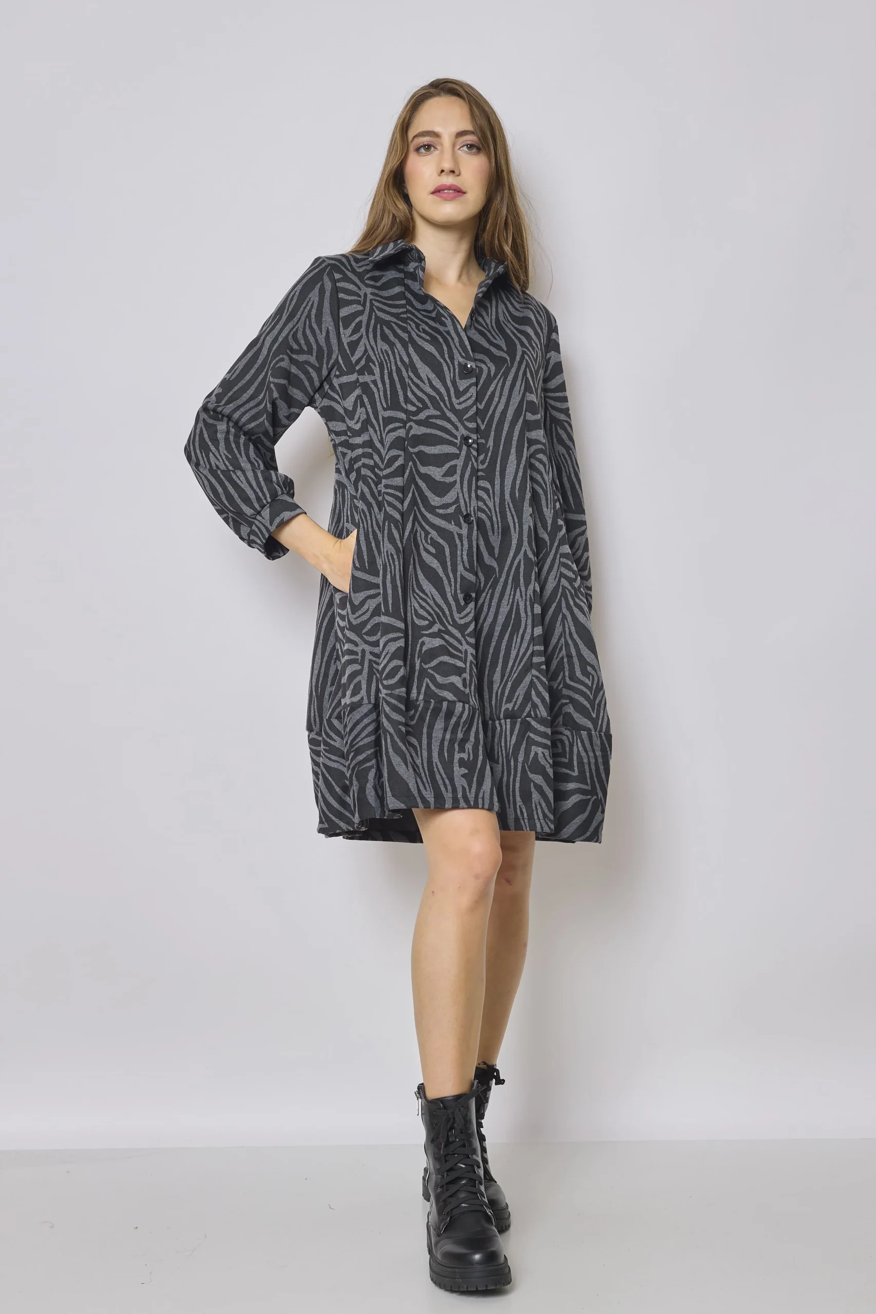 Robe chemise zèbre