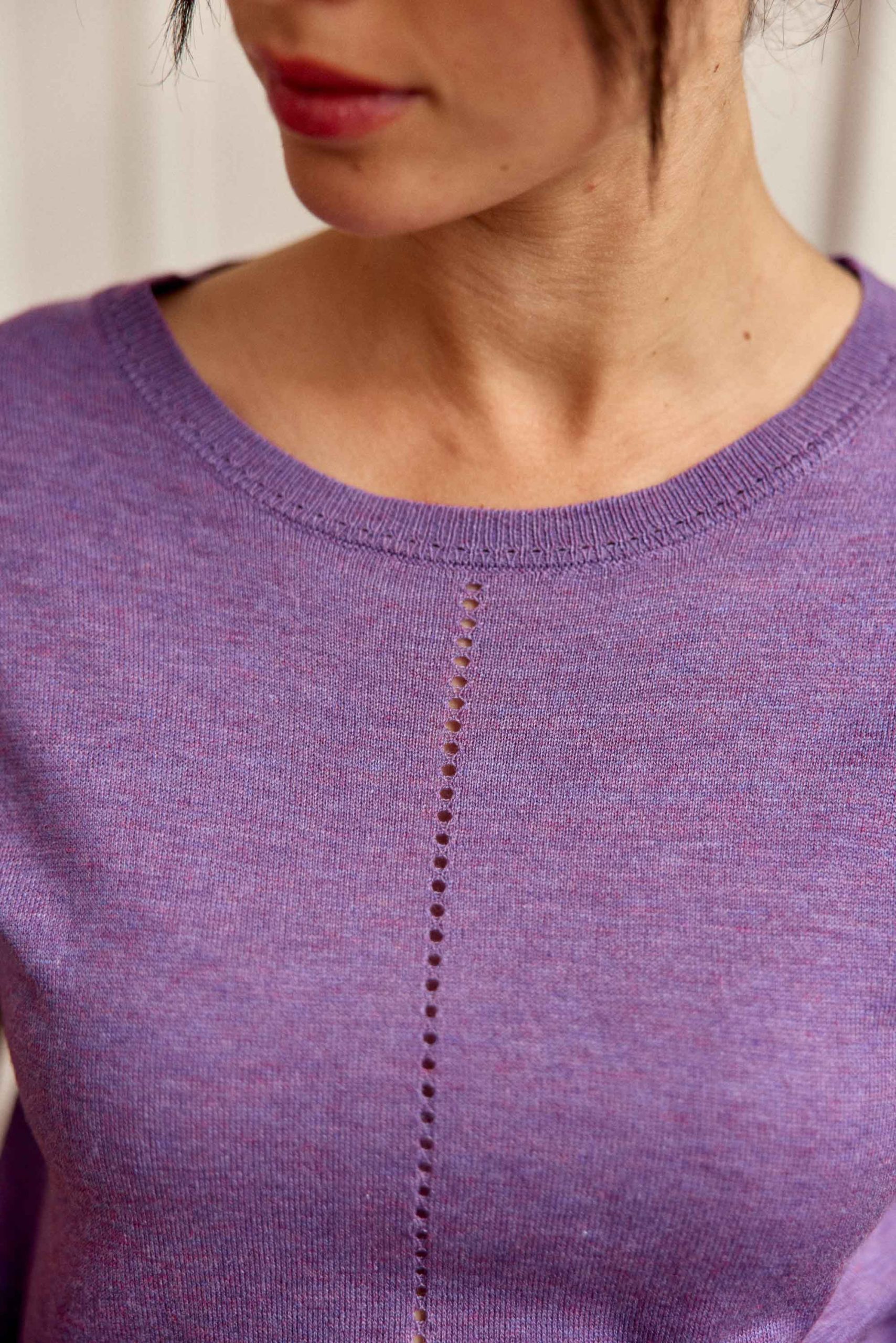 Pull manches courtes violet - Mathilde – Image 4