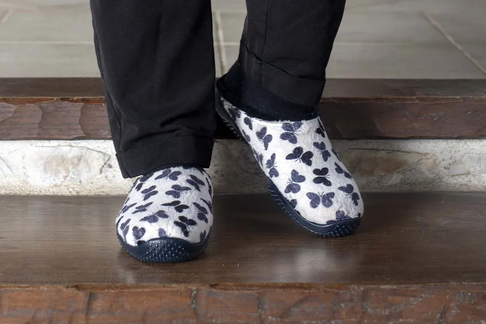 Chausson mule papillon femme BRENTHIS écru