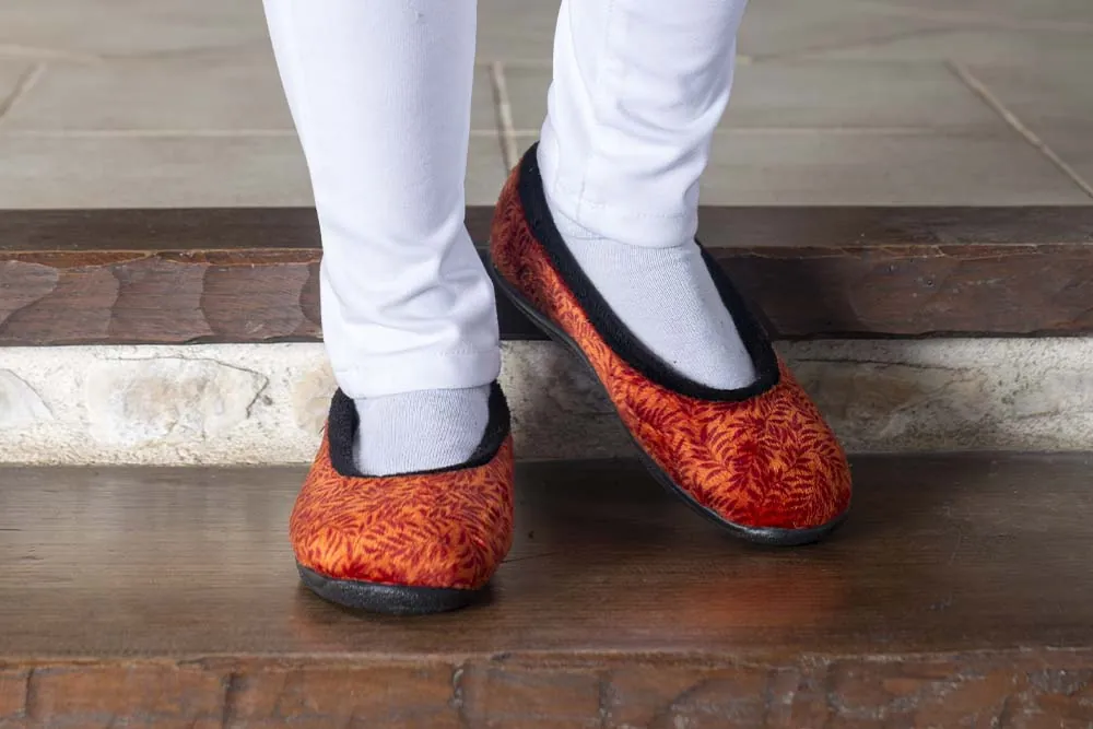 Chaussons ballerine velours femme ZENAMBRE orange – Image 2