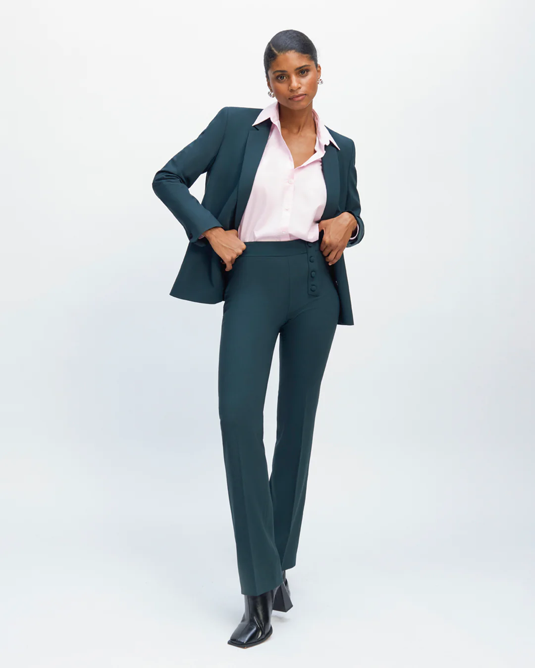Pantalon flare Oslo - Vert Bouteille