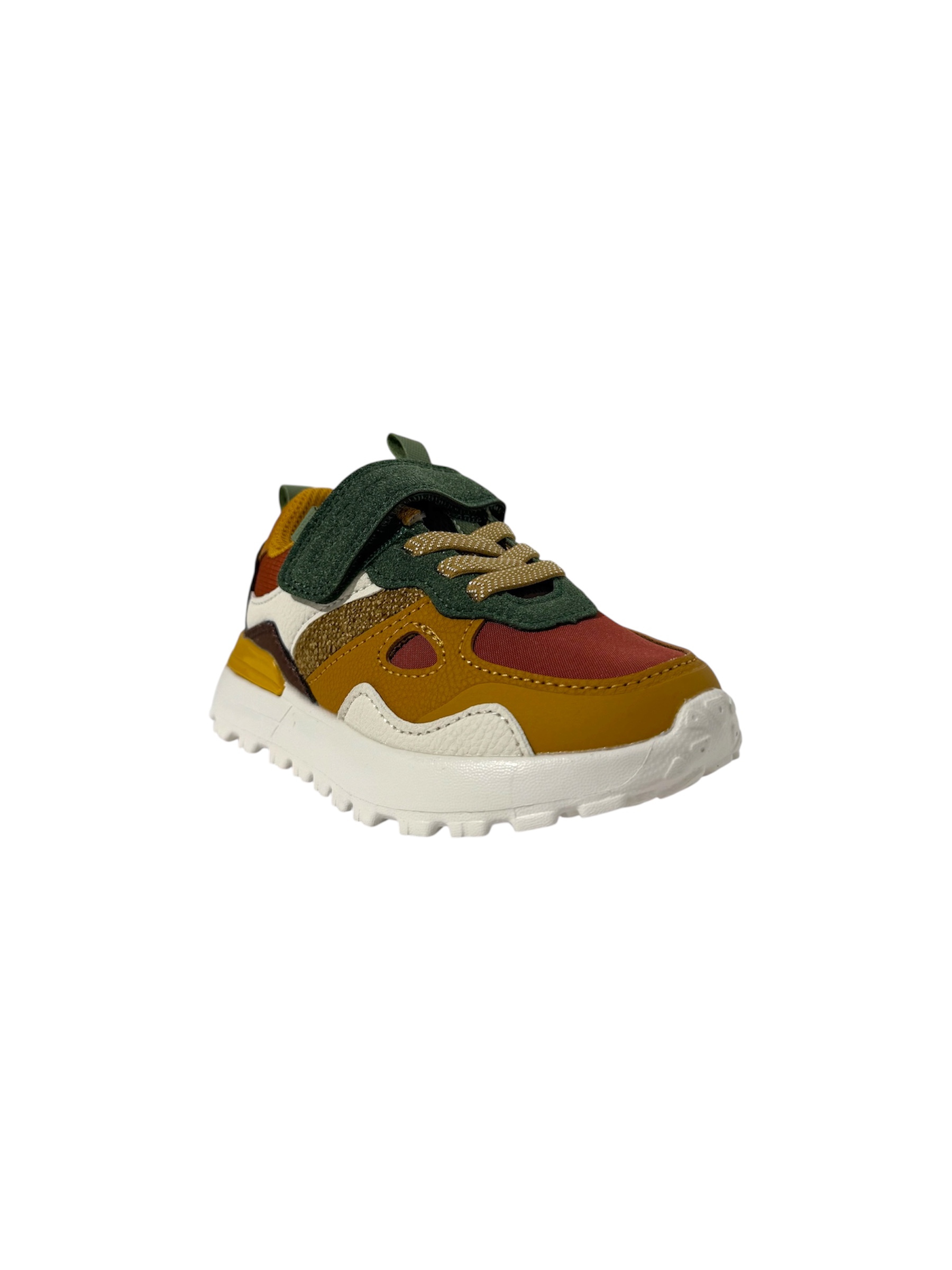 SHOO POM – Baskets Joggy à scratch – Fox Green Ocre