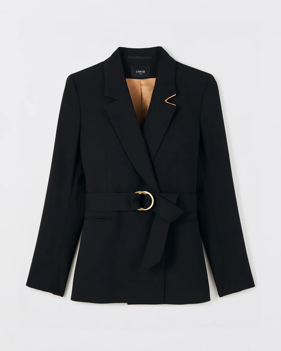 Veste ceinturée Olbia - Noire super 120's – Image 2