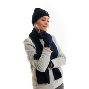 Bonnet femme laine bleu marine