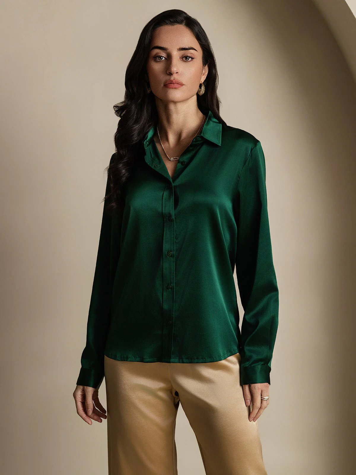 Chemise Élégante en Soie de Morus 19 Momme à Manches Longues pour Femme – Image 5
