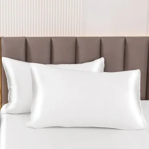 2Pcs 30Momme Luxueuse Soie Taie d‘oreiller - Fermeture à glissière cachée