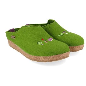 HAFLINGER – Chaussons Grizzly « Jardin » – Vert pomme