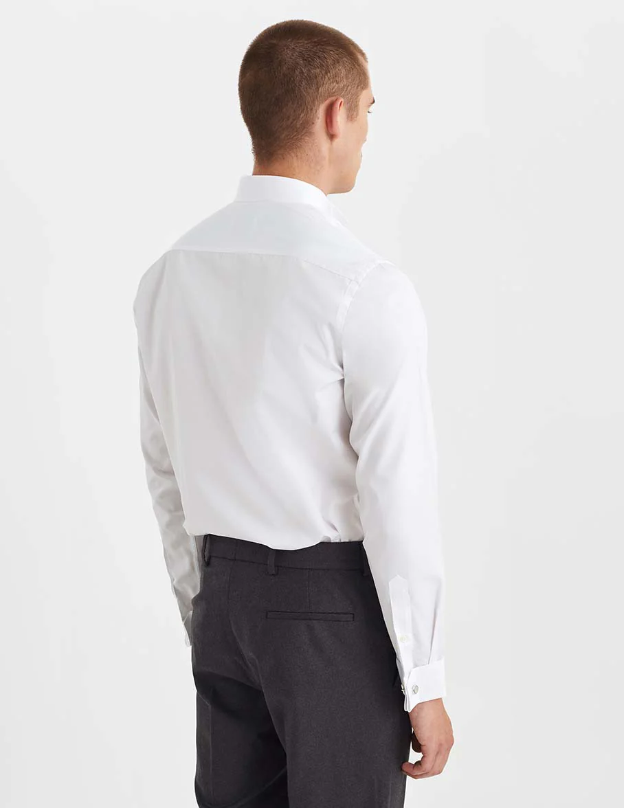Chemise Semi-ajustée gorge cachée blanche – Image 4