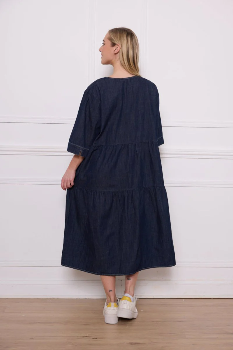 Robe bleue en coton – Image 3