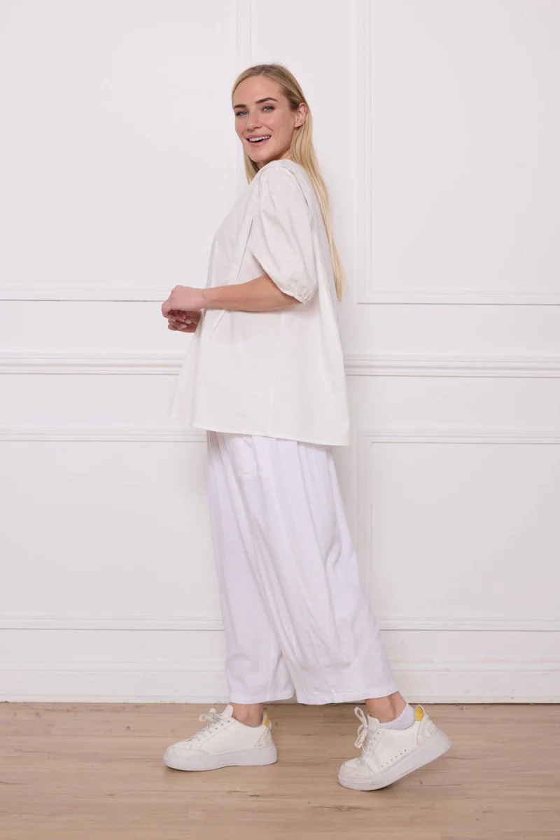 Blouse unie en coton