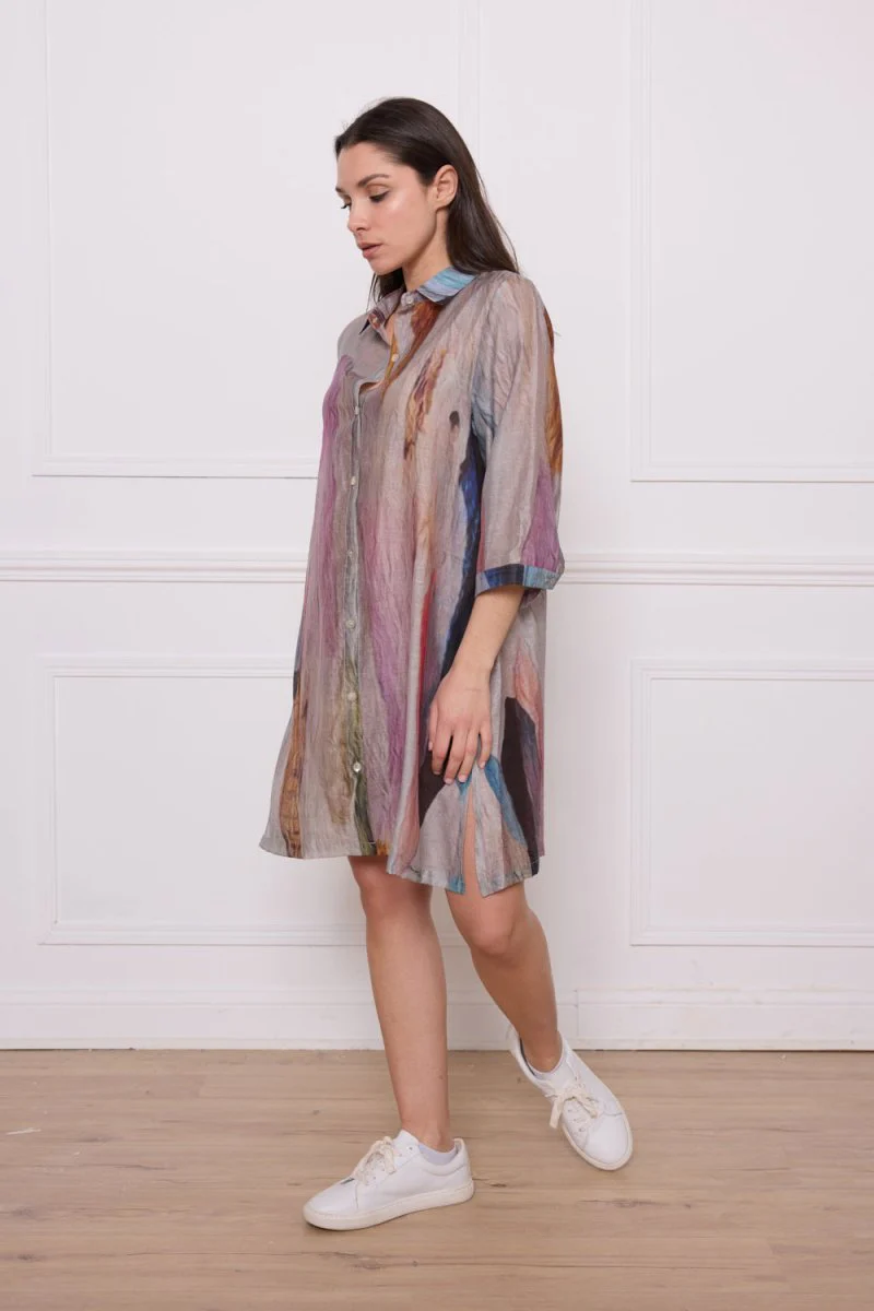 Chemise en tencel à motifs