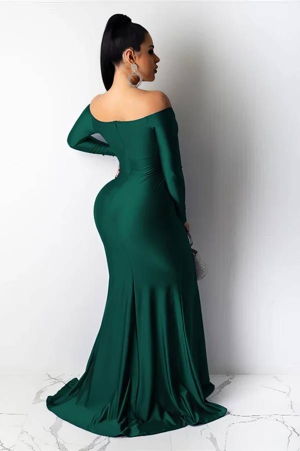 Robe de Soirée Longue Vert Emeraude – Selestia