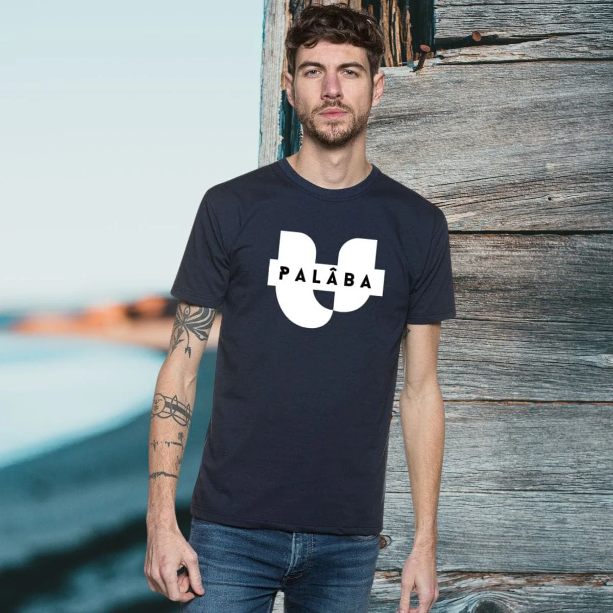 T-shirt bleu marine homme SIGNATURE PALÂBA