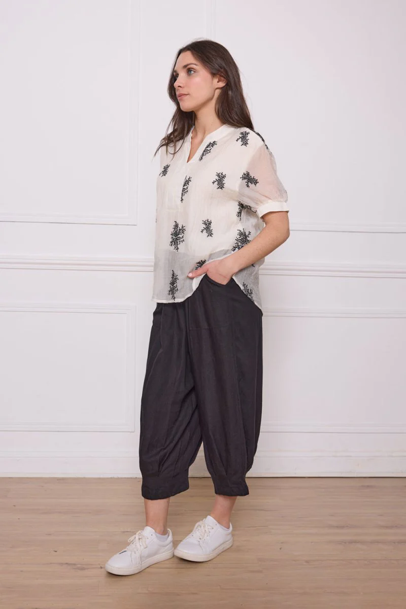 Haut léger en coton et polyester